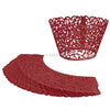 Dark Red Filigree Vine Laser Cut Cupcake Wrappers / Cases - 20 pcs