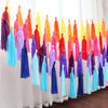 5pcs Tassels Garland Tissue Paper Bunting - Turquoise / Aqua