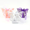 Rose Pink Butterfly Luxury Favour Boxes With Organza Ribbons - 20 pcs
