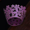 Purple Lace Flower Laser Cut Cupcake Wrappers / Cases - 20 pcs