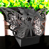 Black Butterfly Luxury Favour Boxes With Organza Ribbons - 20 pcs