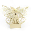 Ivory / Cream Butterfly Luxury Favour Boxes With Organza Ribbons - 20 pcs