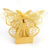 Champagne Gold Butterfly Luxury Favour Boxes With Organza Ribbons - 20 pcs