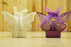 Purple Butterfly Luxury Favour Boxes With Organza Ribbons - 20 pcs