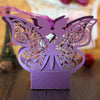 Purple Butterfly Luxury Favour Boxes With Organza Ribbons - 20 pcs