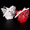 Red Butterfly Luxury Favour Boxes With Organza Ribbons - 20 pcs