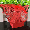 Red Butterfly Luxury Favour Boxes With Organza Ribbons - 20 pcs