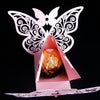 Rose Pink Butterfly Luxury Favour Boxes With Organza Ribbons - 20 pcs