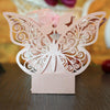 Rose Pink Butterfly Luxury Favour Boxes With Organza Ribbons - 20 pcs