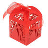 Red Bride & Groom Luxury Favour Boxes With Organza Ribbons - 20 pcs