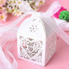 White Love Heart Luxury Favour Boxes With Organza Ribbons - 20 pcs