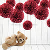 Dark Red Tissue Paper Pompoms Flower Ball (Single Pack)