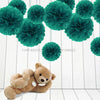 Teal Tissue Paper Pompoms Flower Ball (Single Pack)