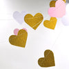 3M Sparkling Heart Shape Paper String Garland Hanging Bunting - White Pink Gold (Horizontal)