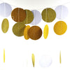 3M Sparkling Circle Disk Paper String Garland Hanging Bunting - White Gold