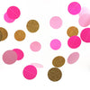 3M Sparkling Circle Disk Paper String Garland Hanging Bunting - Hotpink Gold