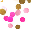 3M Sparkling Circle Disk Paper String Garland Hanging Bunting - Hotpink Gold