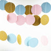 3M Sparkling Circle Disk Paper String Garland Hanging Bunting - Blue Pink Gold