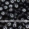 Black Letter Alphabet Coin Beads (100 pcs)
