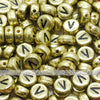 Vintage Gold Letter Alphabet Coin Beads (100 pcs)