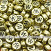 Vintage Gold Letter Alphabet Coin Beads (100 pcs)