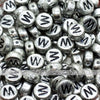 Vintage Silver Letter Alphabet Coin Beads (100 pcs)