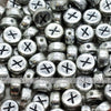 Vintage Silver Letter Alphabet Coin Beads (100 pcs)