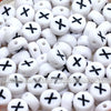 White Letter Alphabet Coin Beads (100 pcs)