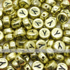 Vintage Gold Letter Alphabet Coin Beads (100 pcs)