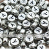 Vintage Silver Letter Alphabet Coin Beads (100 pcs)