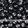 Black Letter Alphabet Coin Beads (100 pcs)