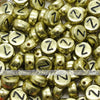 Vintage Gold Letter Alphabet Coin Beads (100 pcs)