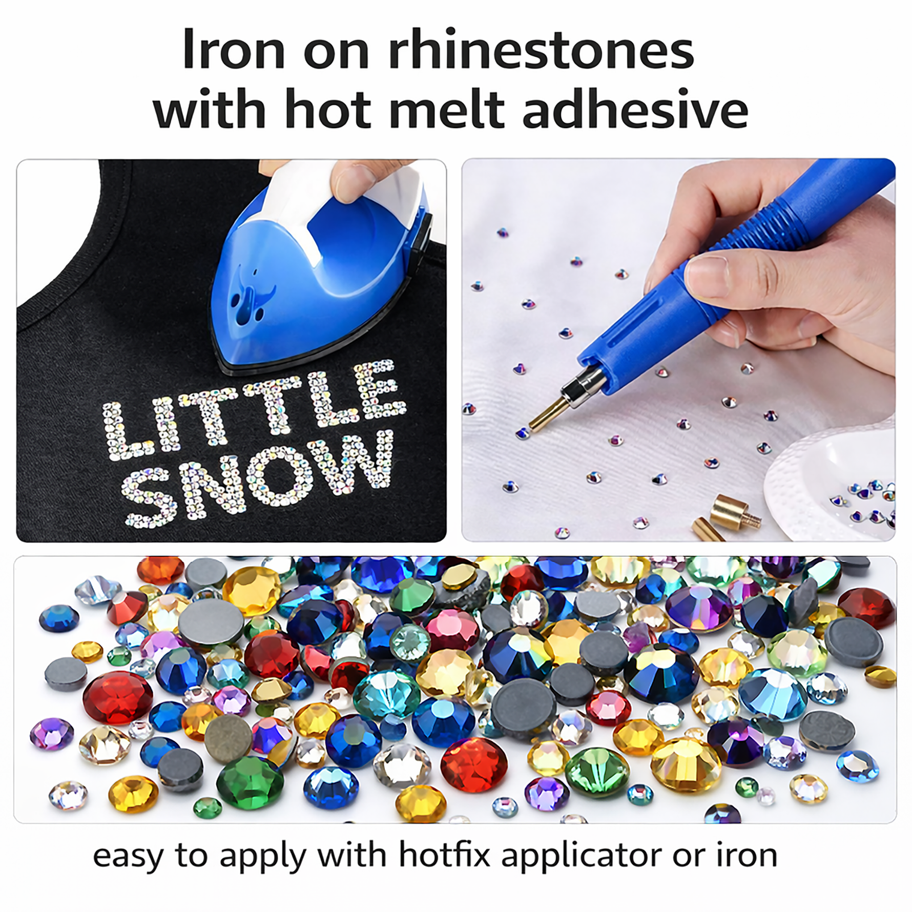 Clear Hot Fix Crystal Iron On Rhinestones Gems
