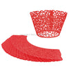 Red Filigree Vine Laser Cut Cupcake Wrappers / Cases - 20 pcs