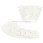 White Filigree Vine Laser Cut Cupcake Wrappers / Cases - 20 pcs