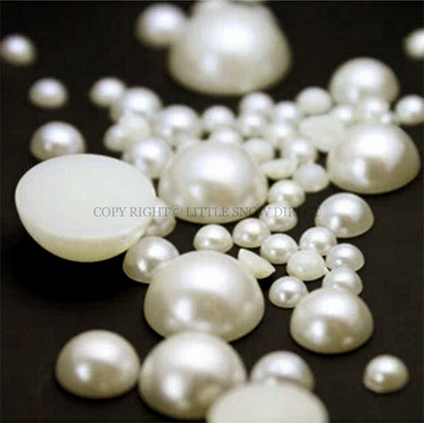 Ivory Pearls Flat Back Rhinestone Gems