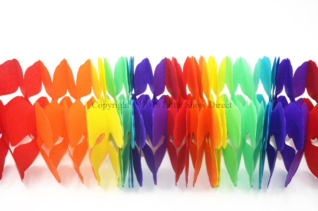 3.6m Four Leaf Clover String Tissue Paper Flower Garland Backdrop - Rainbow Colour
