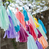 5pcs Tassels Garland Tissue Paper Bunting - Baby Blue