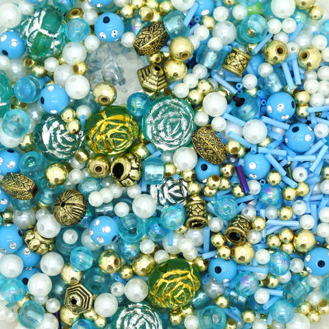 Baby Blue Jewellery Making Mixed Beads