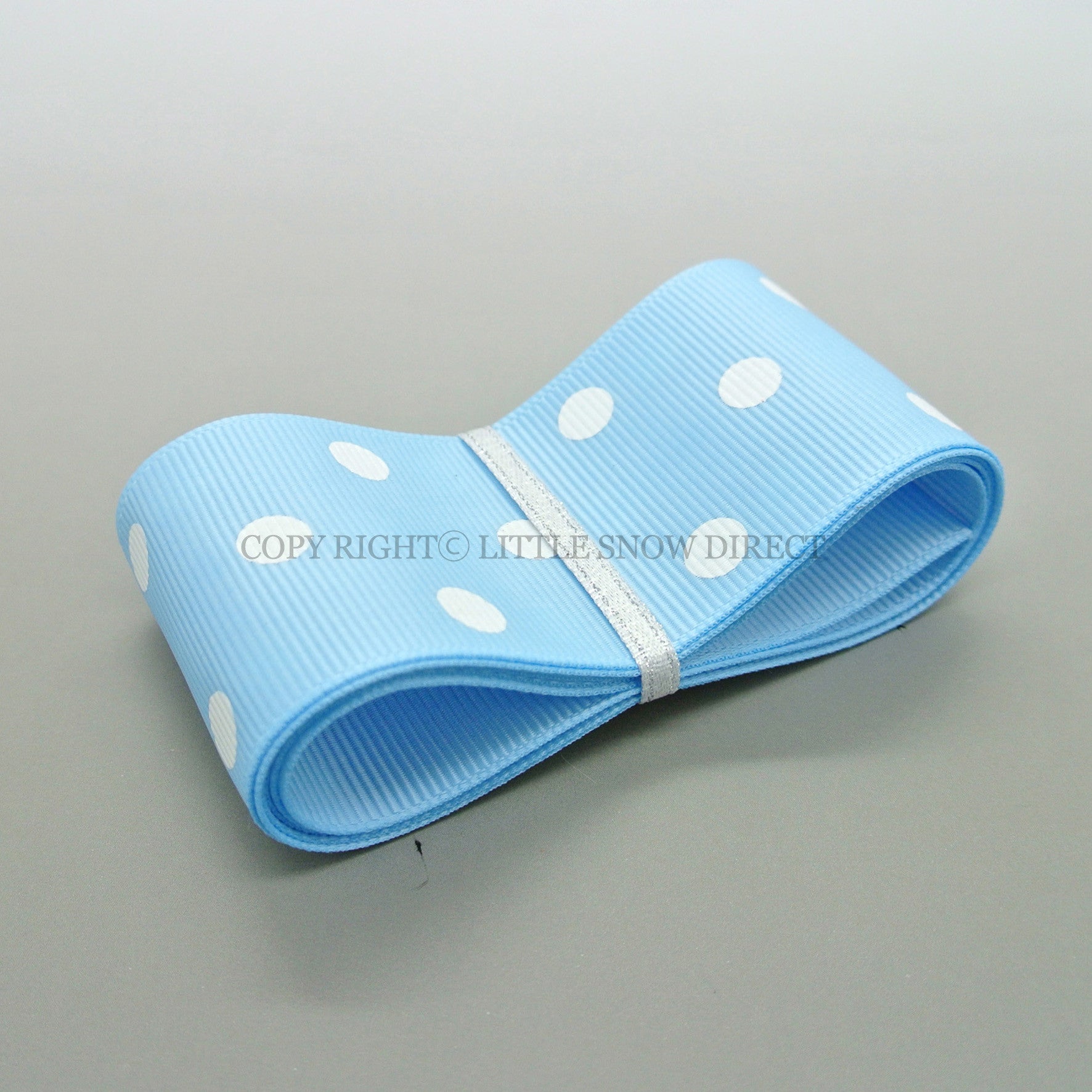 Baby Blue 38mm Polka Dot Grosgrain Ribbon