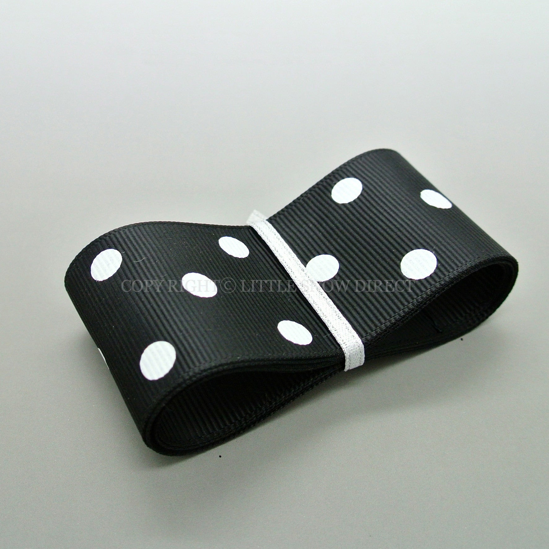 Black 38mm Polka Dot Grosgrain Ribbon