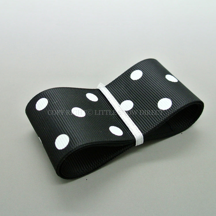 Black 38mm Polka Dot Grosgrain Ribbon