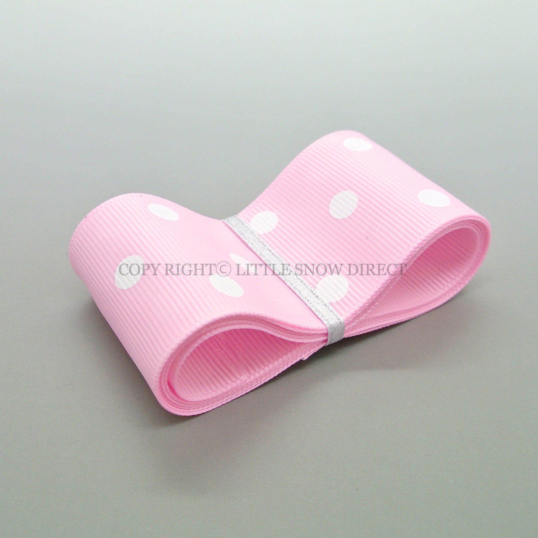 Baby Pink 38mm Polka Dot Grosgrain Ribbon