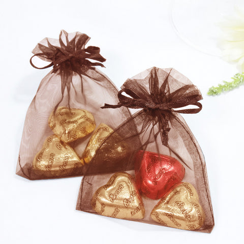 Brown Organza Favour Bags - Pack of 10
