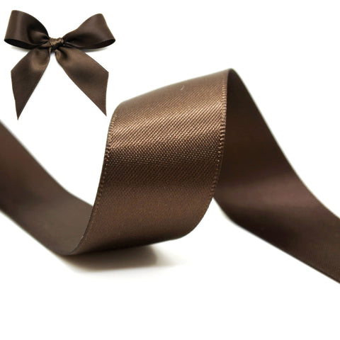 Brown Double Sided Satin Ribbon
