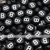 Black Letter Alphabet Coin Beads (100 pcs)