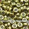 Vintage Gold Letter Alphabet Coin Beads (100 pcs)