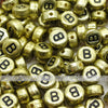 Vintage Gold Letter Alphabet Coin Beads (100 pcs)