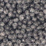 Black Round Glass Crackle Loose Beads - 100 pcs