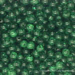 Forest Green Round Glass Crackle Loose Beads - 100 pcs